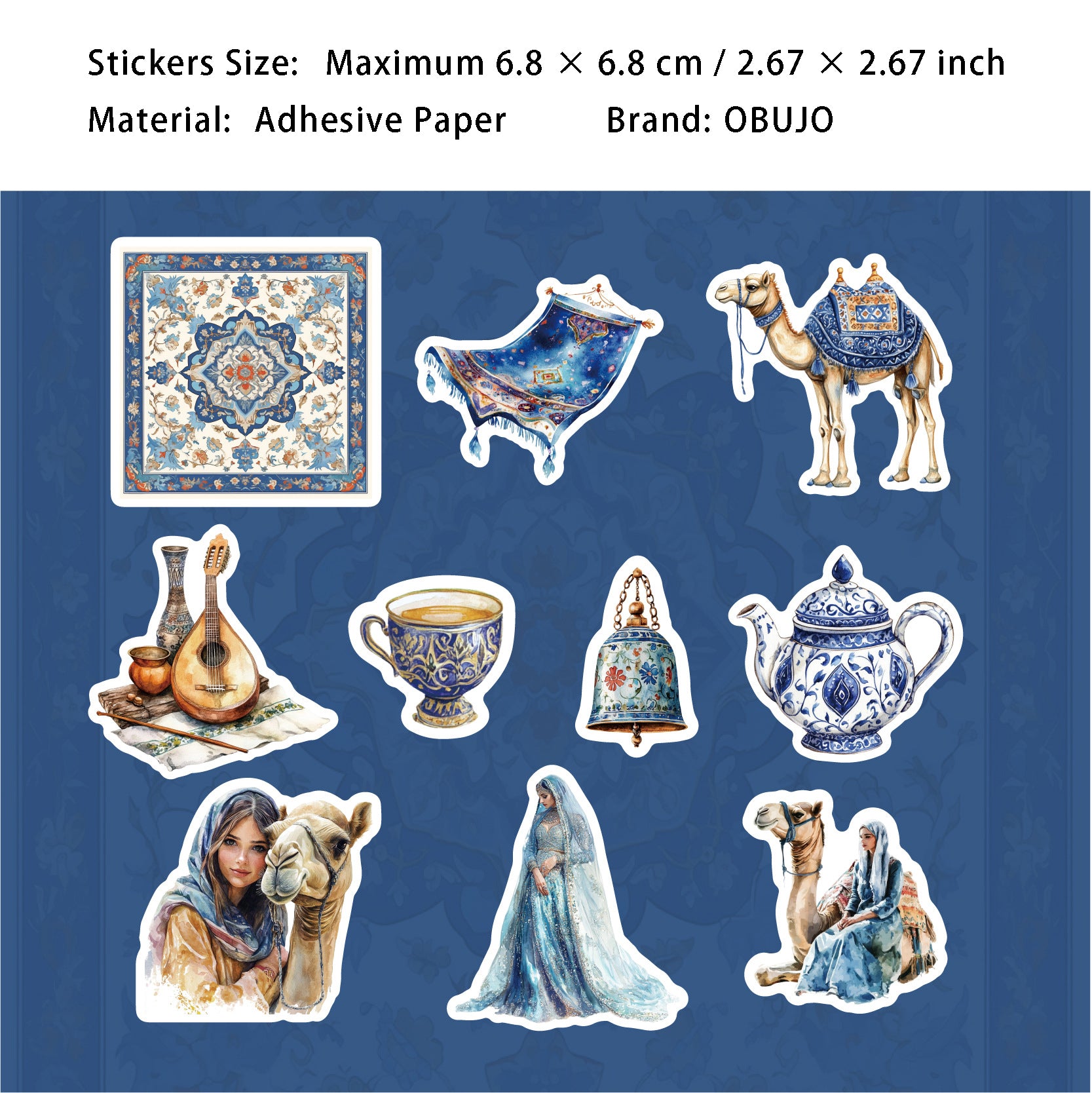 20 Pcs Arabian Style PET Stickers YYBD