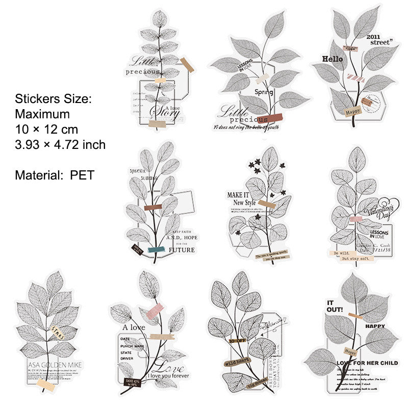 20 Pcs Leaf Texture Stickers LYSY