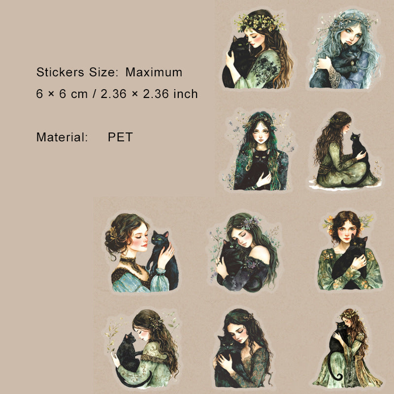 20 Pcs Vintage Lady PET Stickers CXJR
