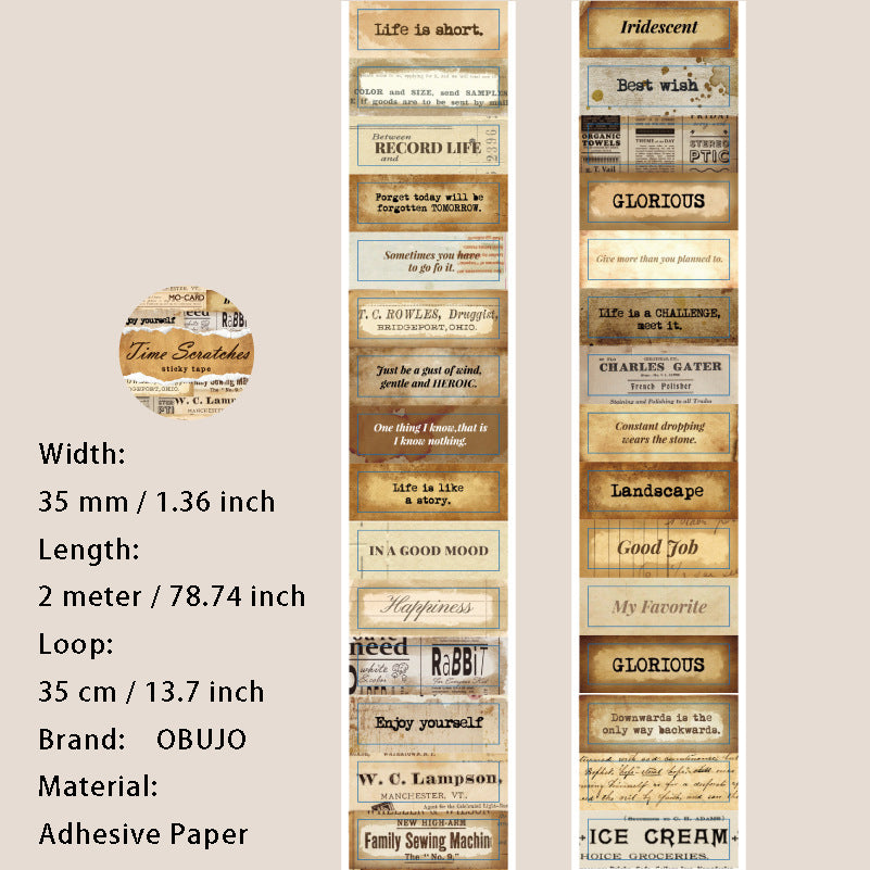 1 Roll Vintage Label Stickers Tape SGDB