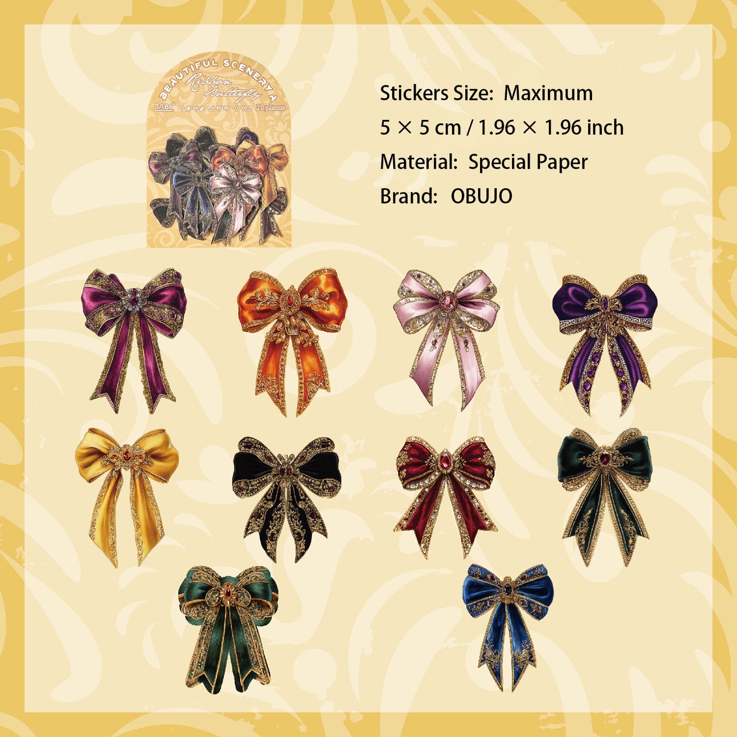 10 Pcs Vintage Flower Stickers JXRH