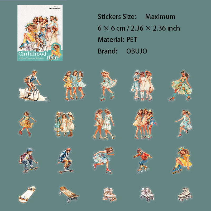 20 Pcs Childhood Theme PET Stickers TNSG