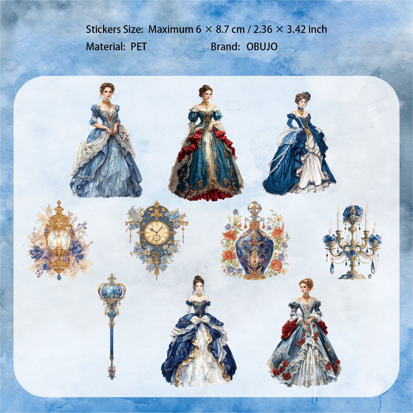 20 Pcs Vintage Lady PET Stickers QMCX