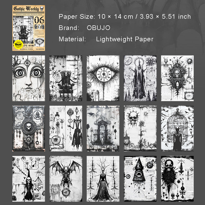 30 Pcs Gothic Vintage Newspaper Journal Paper GTZK