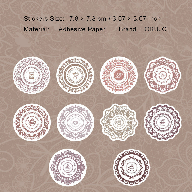 20 Pcs Round Lace Stickers HYLS
