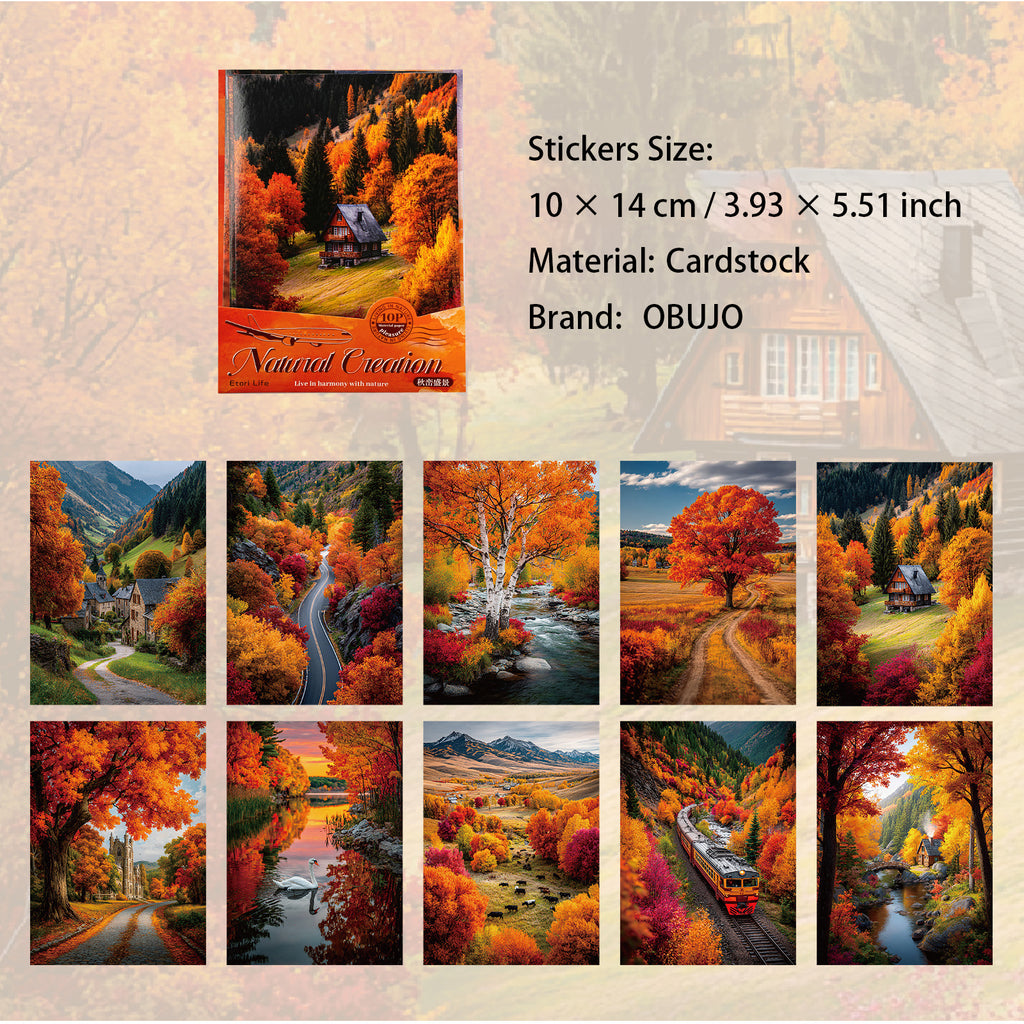 15 Pcs Seasonal Landscape Cardstock Stickers ZRZW