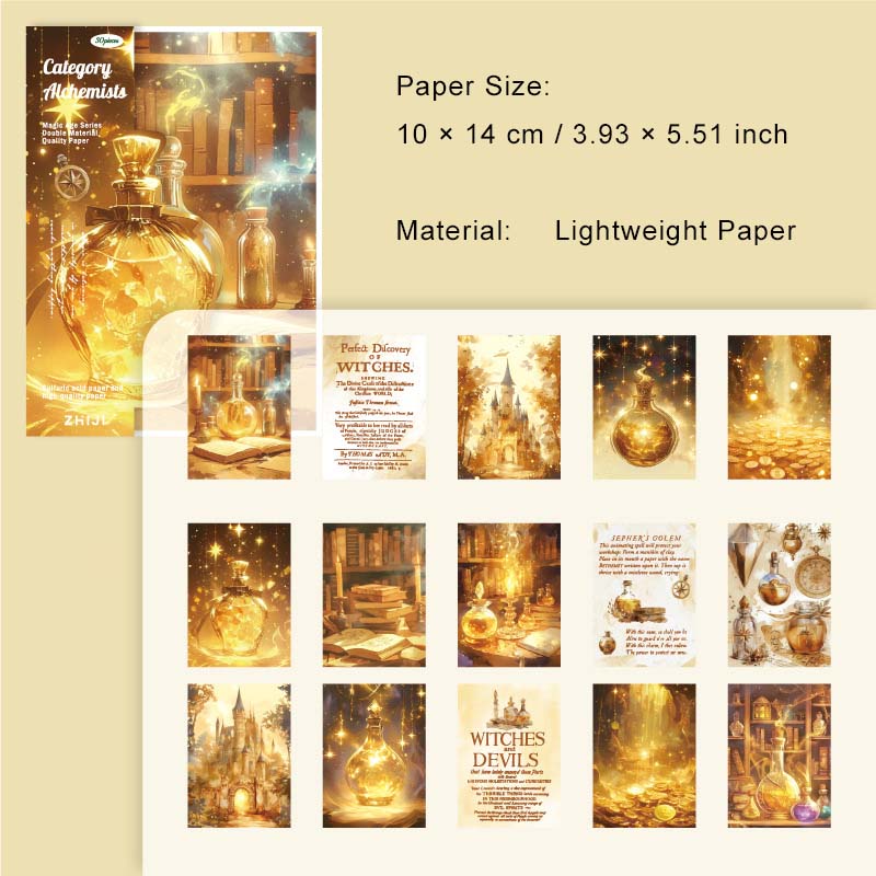 30 Pcs Gothic Magic Scrapbook Paper MFJY