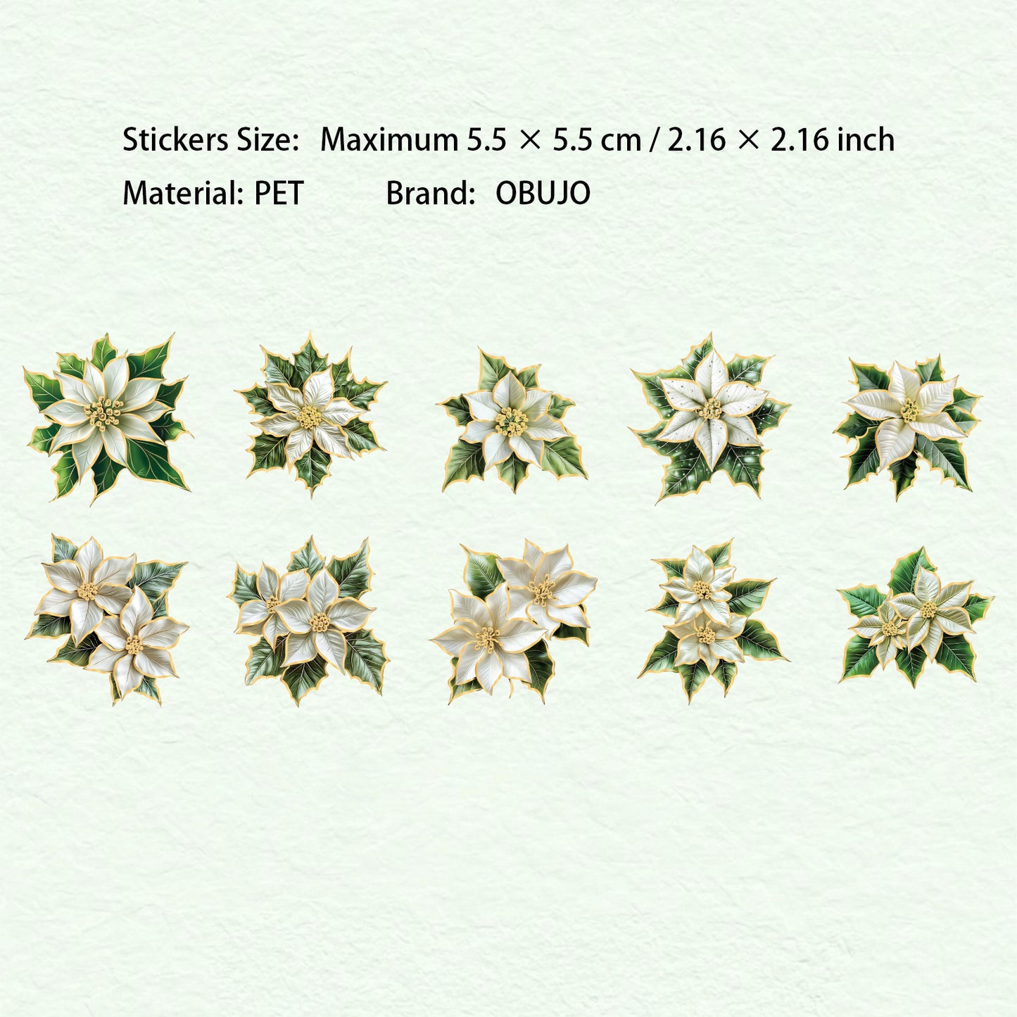 20 Pcs Creative Flower PET Stickers LZXL