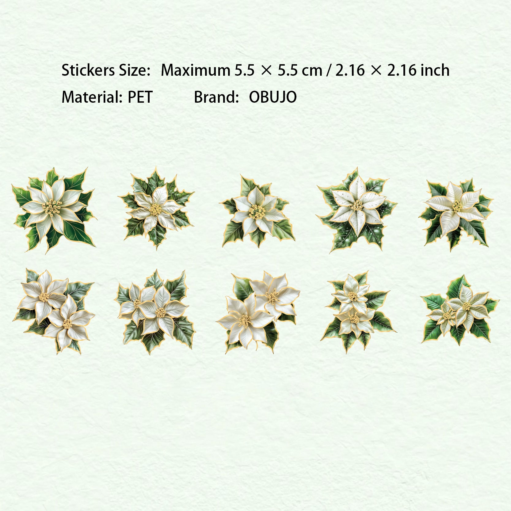 20 Pcs Creative Flower PET Stickers LZXL