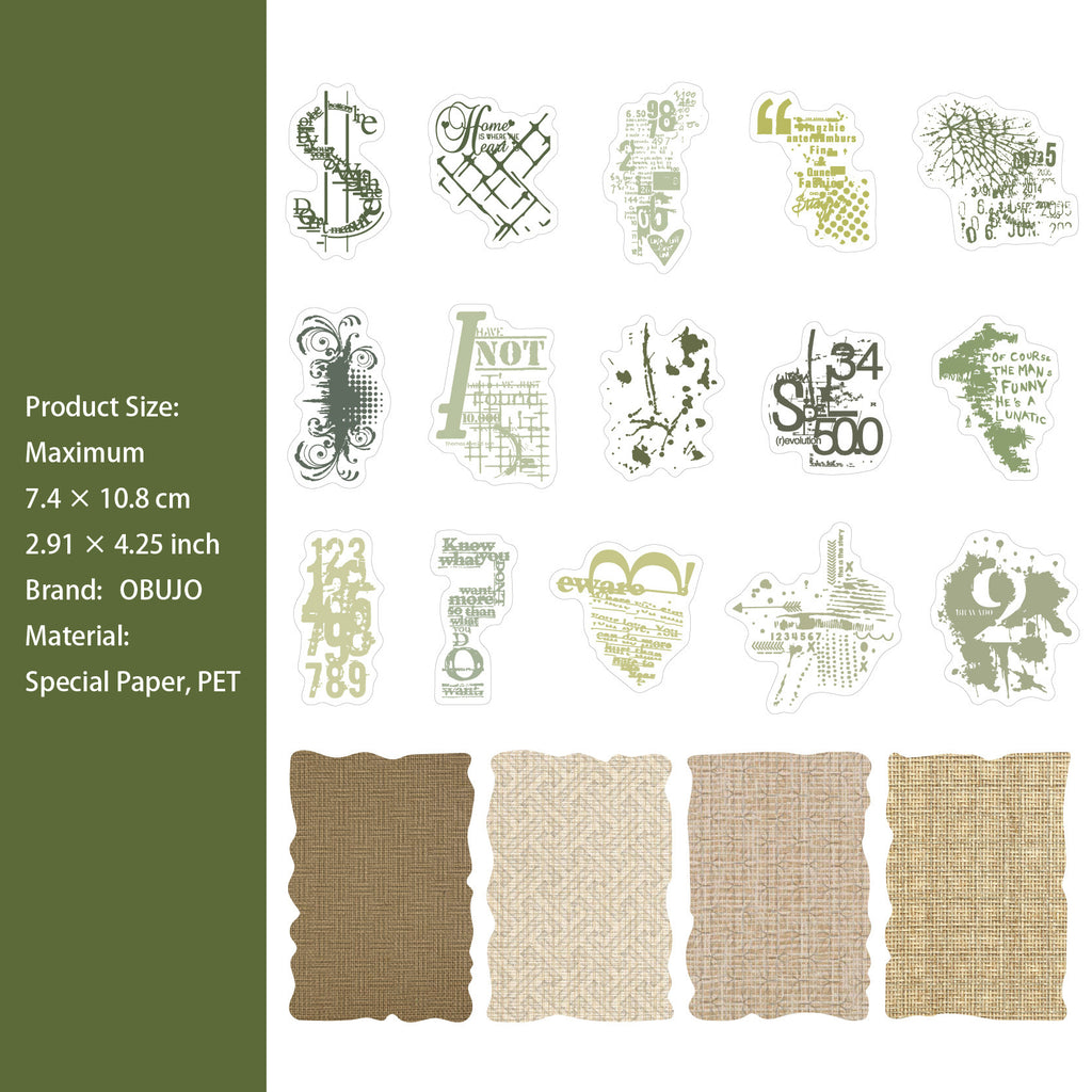 15 Pcs Embossed Paper and Collage Stickers DGXL