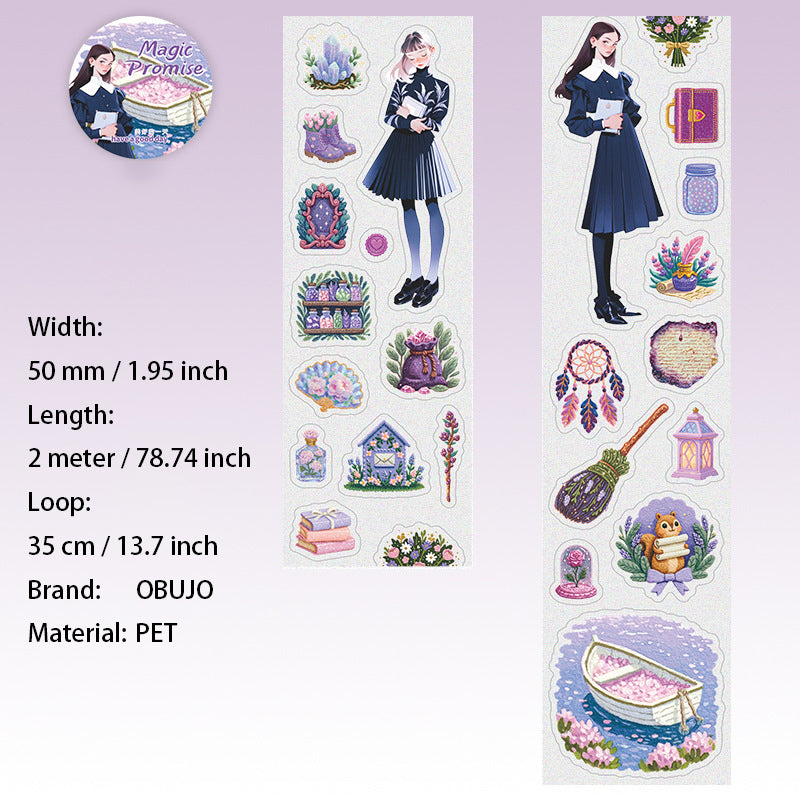 1 Roll Magic Girl PET Stickers Tape MFZY