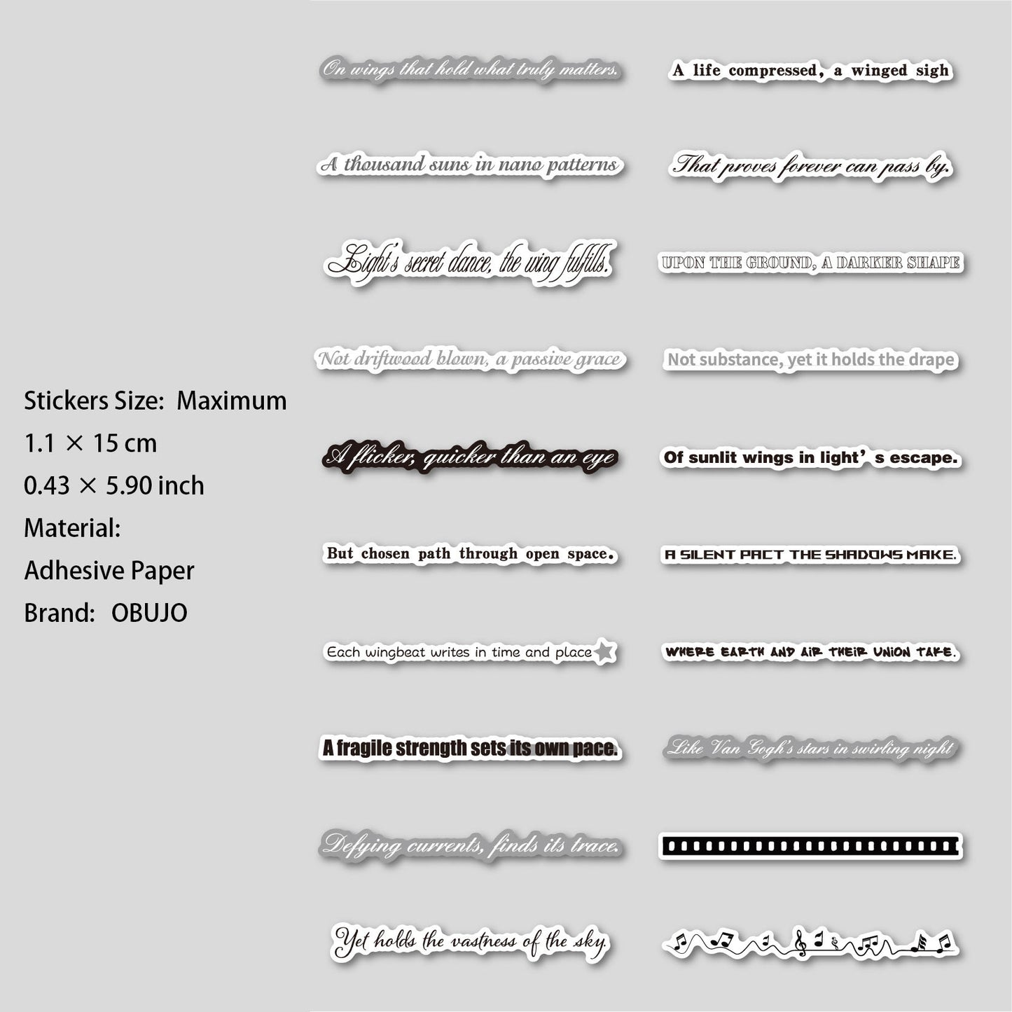 40 Pcs Creative Quote Stickers ZYJX