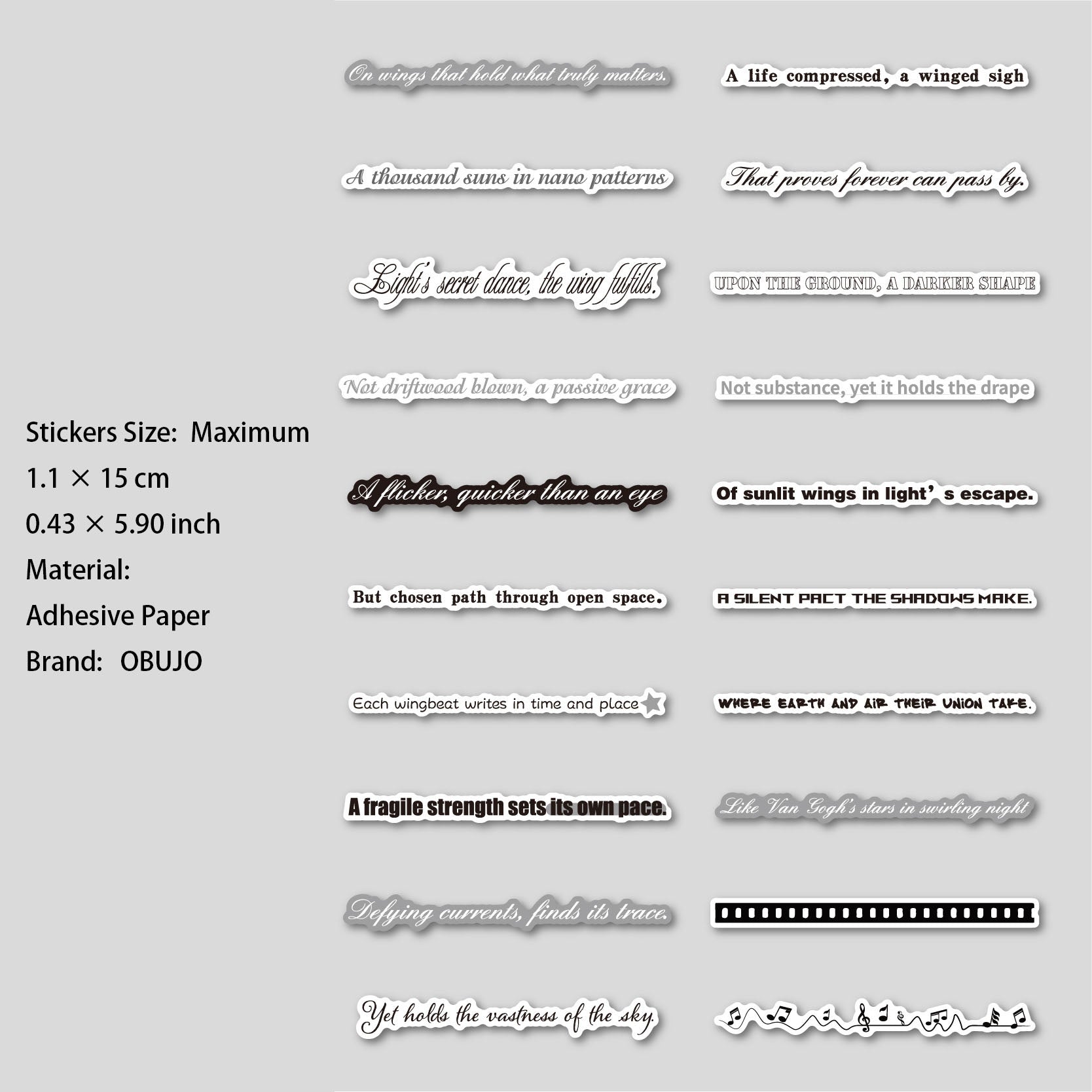 40 Pcs Creative Quote Stickers ZYJX