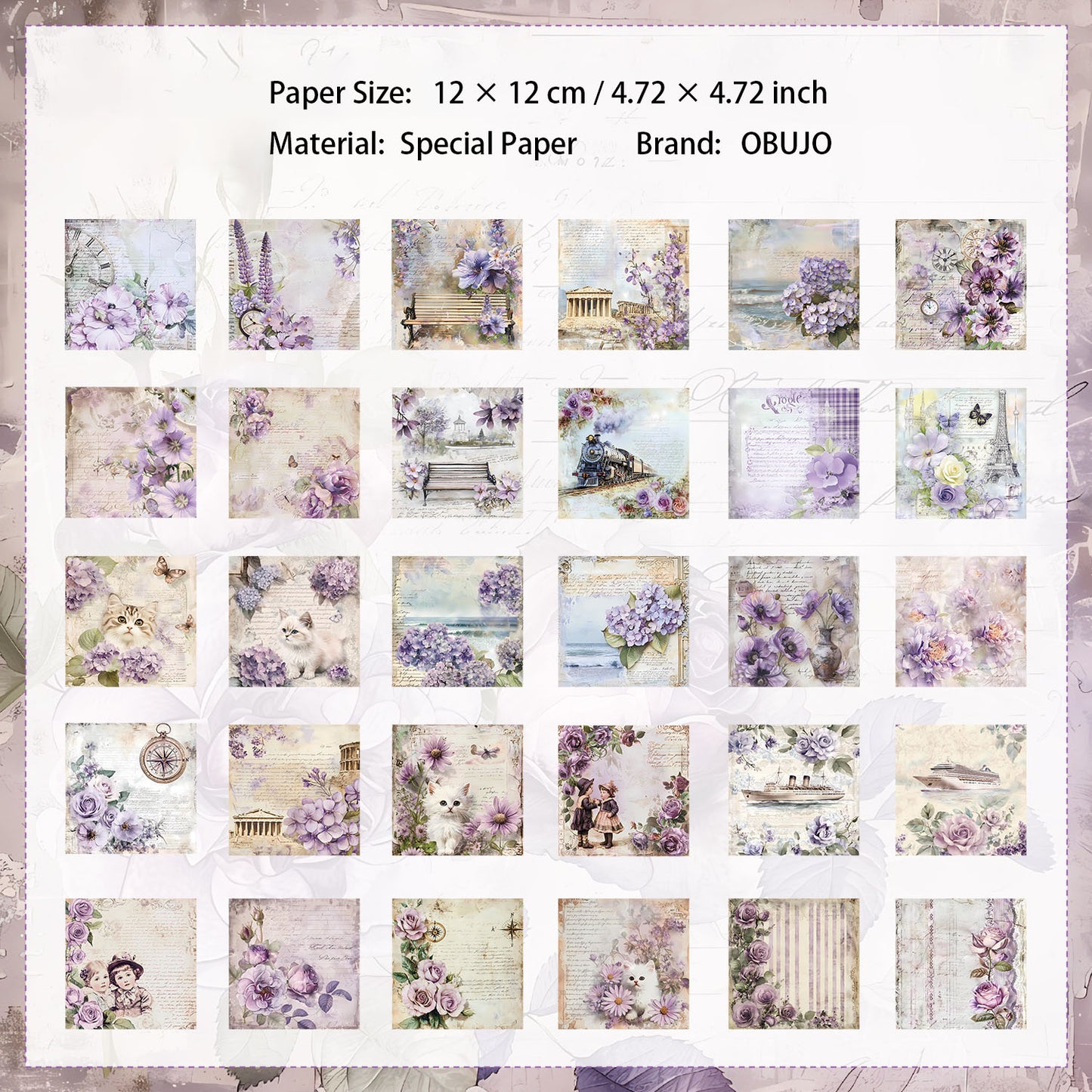 30 Sheets Vitntage Journal Paper JJCC
