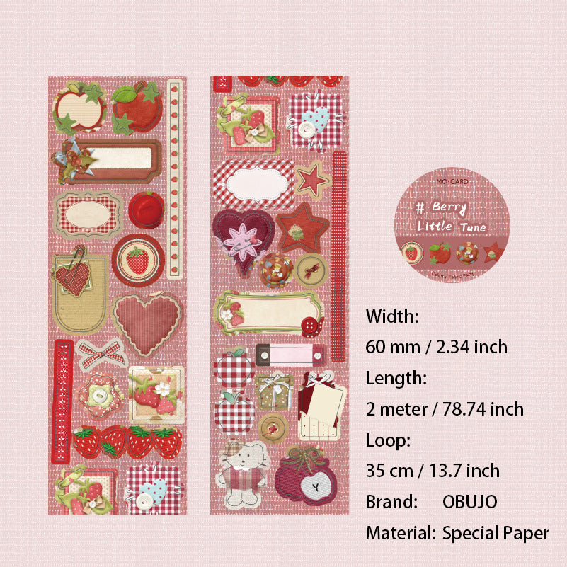 1 Roll Fabric Themed Stickers Tape CBPD