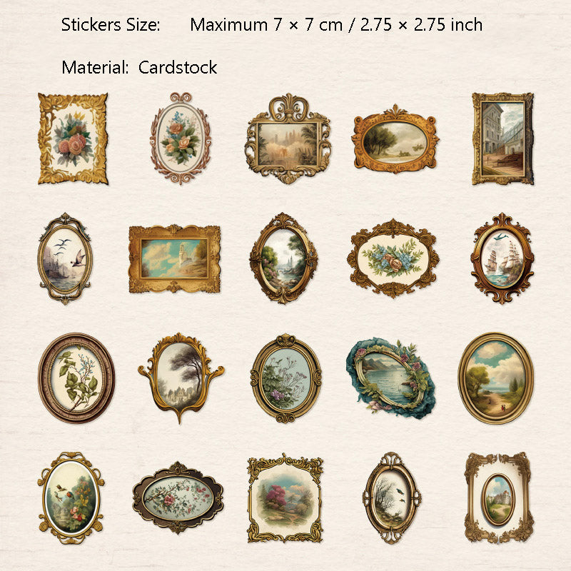 20 Pcs Vintage Cardstock Stickers GDSC