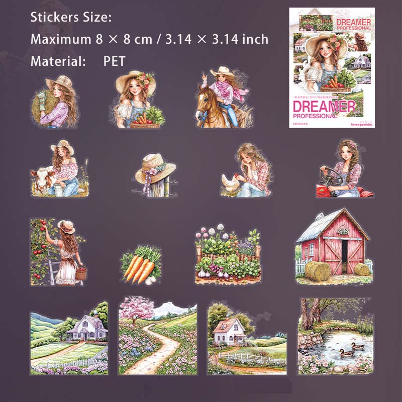 15 Pcs Dream Career PET Stickers ZYMXJ