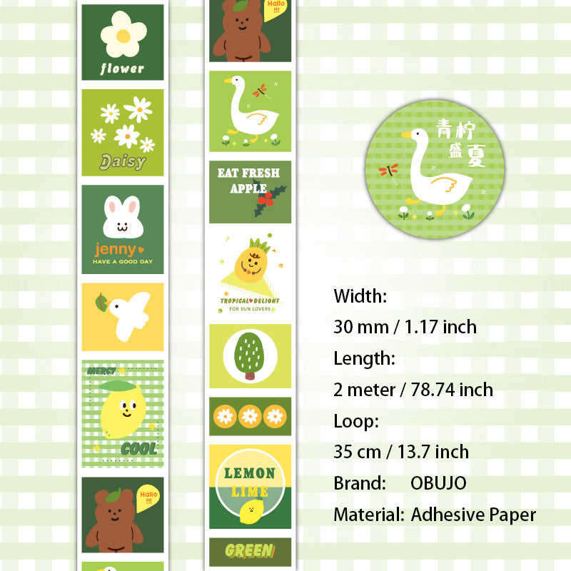 1 Roll Cute Kawaii Journal Stickers Tape TYMM