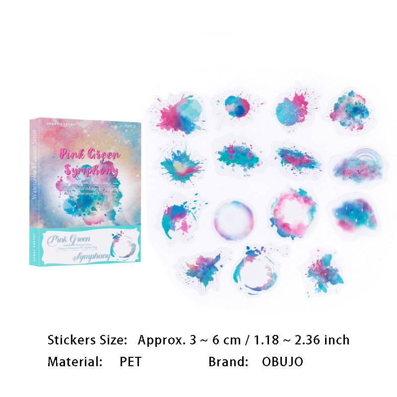 30 Pcs Paint Splash PET Stickers SCBWG