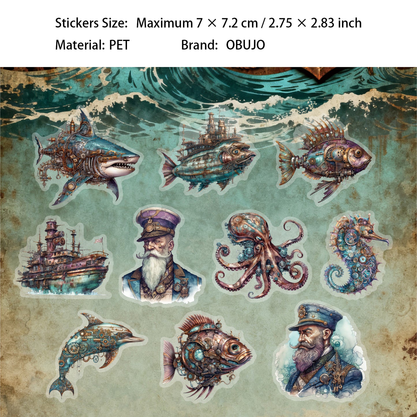 20 Pcs Age of Steam PET Stickers ZQSD