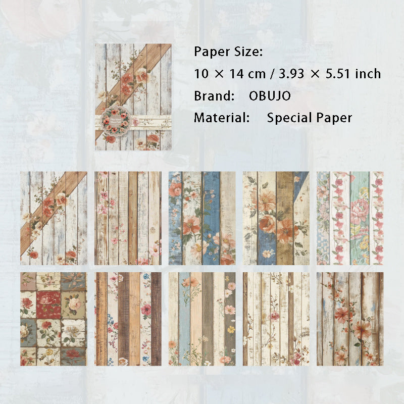 30 Pcs Wooden Color Scrapbook Paper MSZJ