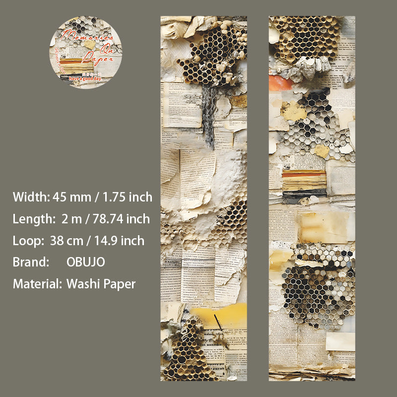 1 Roll Vitnage Junk Journal Washi Tape ZJJY