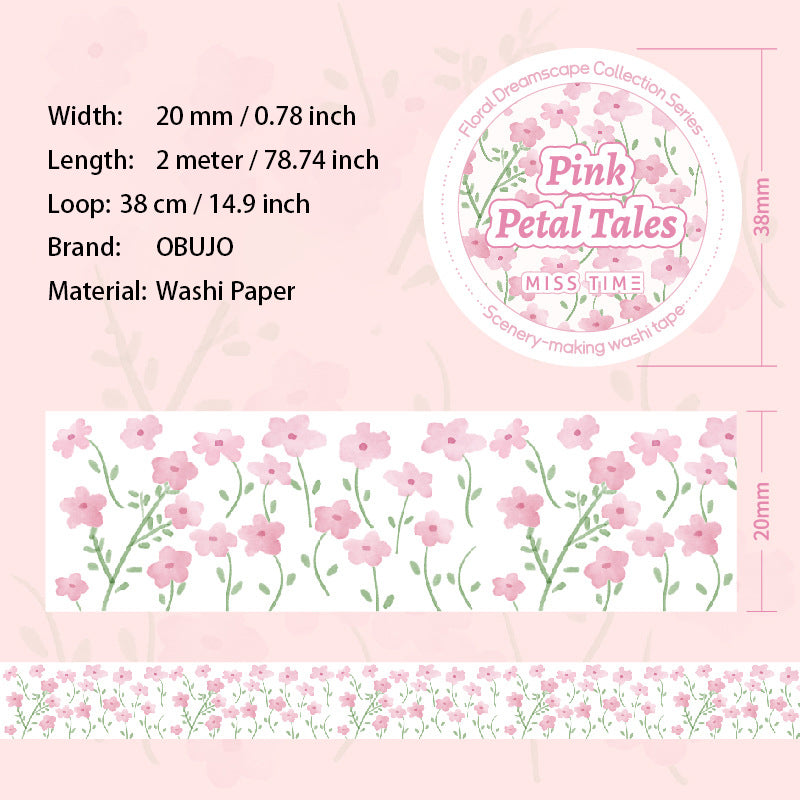 1 Roll Abstract Flowers Washi Tape HYJX