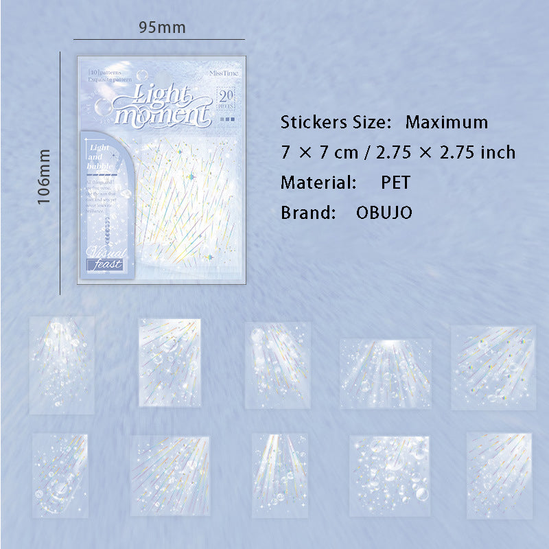 15 Pcs Light Theme PET Stickers GLSJ