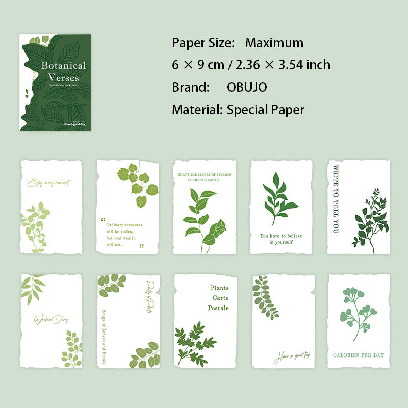 10 Pcs Botanical Notepad Paper CMSJ