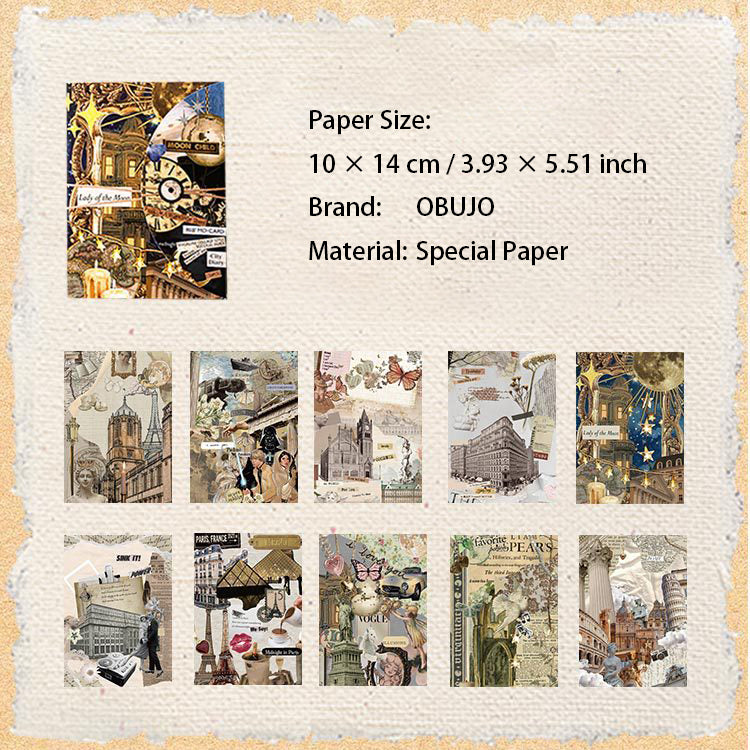 30 Sheets Vintage Collage Journal Paper PTGF