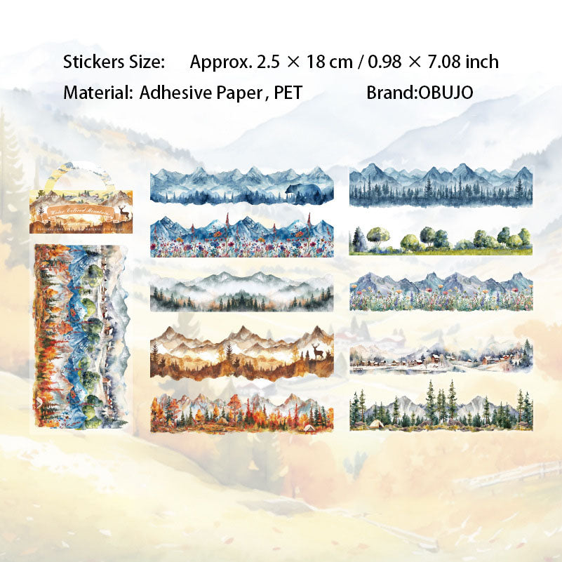 10 Pcs natural Landscape Undersea Stickers ZRBWG