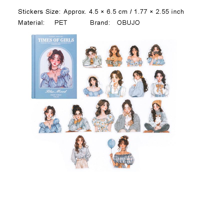 30 Pcs Lifestyle Girl PET Stickers NLSD