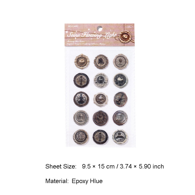 15 Pcs 3D Vintage Wax Seal Stickers JYXZ