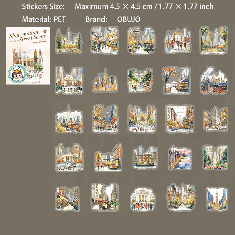 50 Pcs Seasonal Landscape PET Stickeres MJTJJ