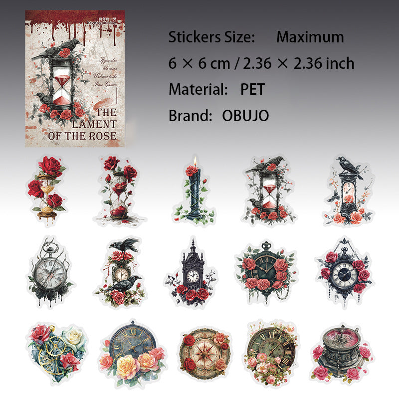 30 Pcs Gothic Themed PET Stickers MGSN