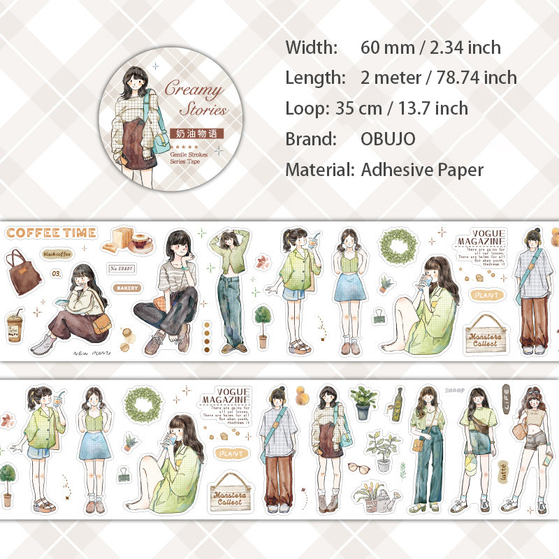 1 Roll Fashion Girl Stickers Tape WRBC