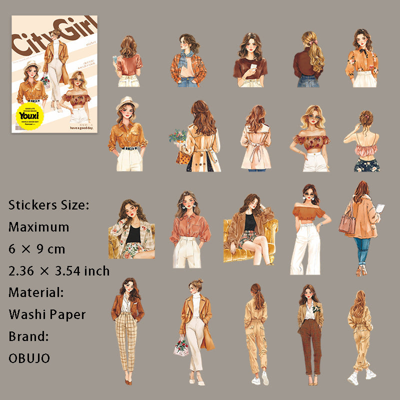 20 Pcs Urban Girl Stickers DSNH