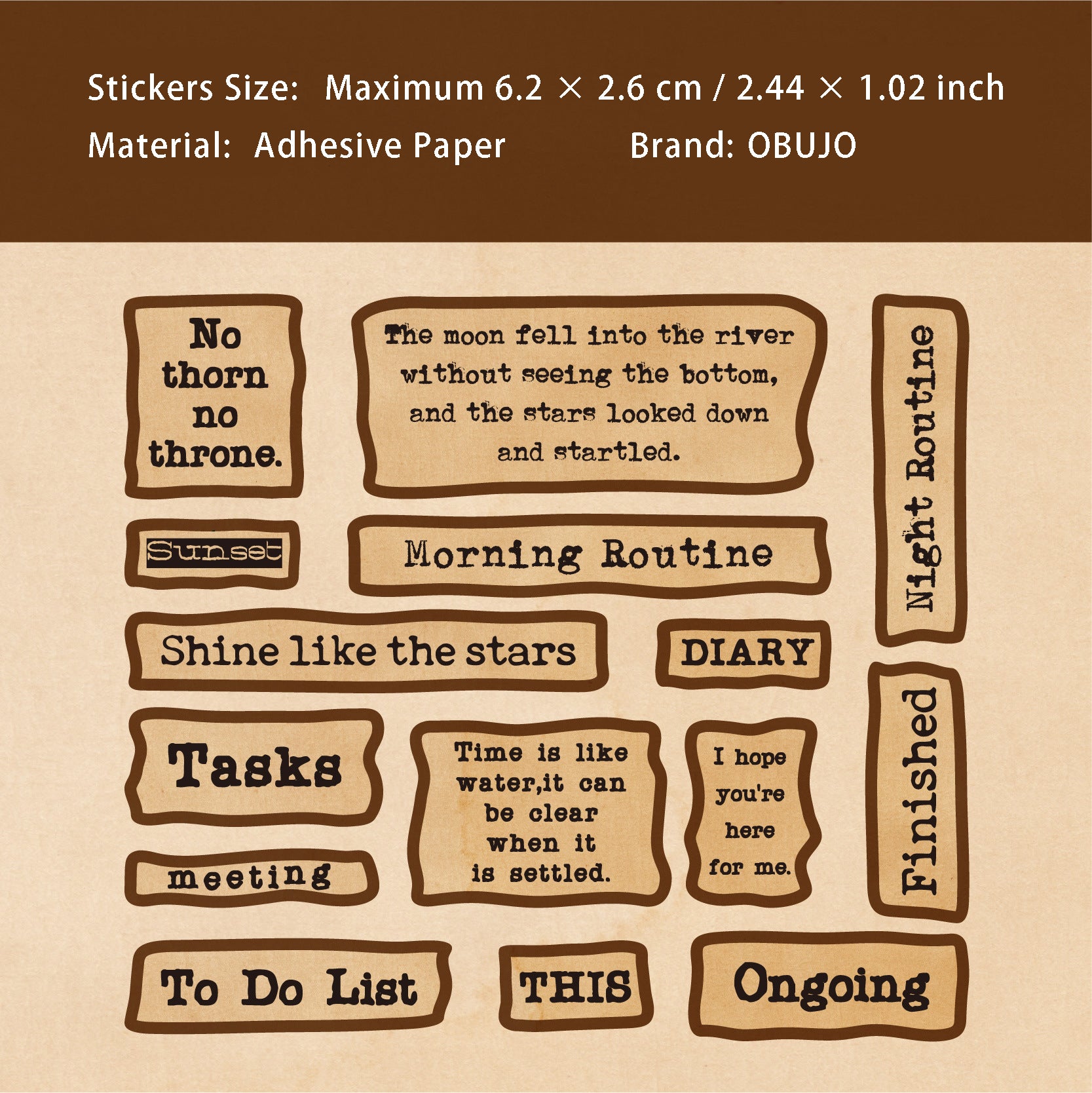 30 Pcs Vintage Quote Stickers XYXL