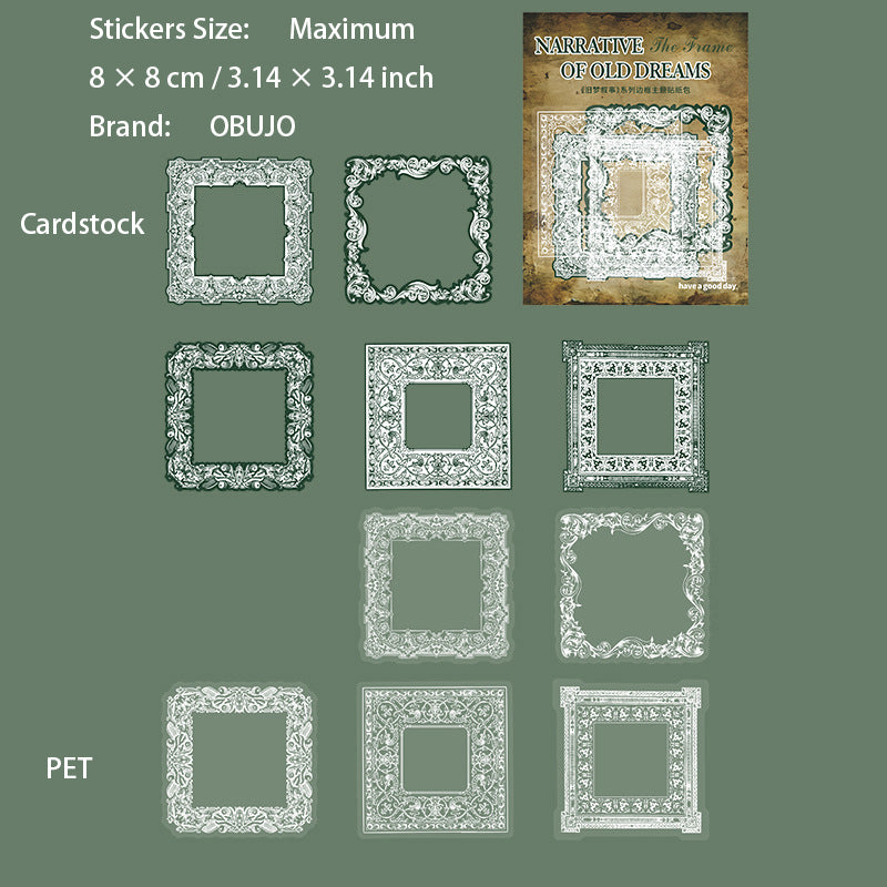 20 Pcs Vintage PET and Cardstock Stickers JMXS