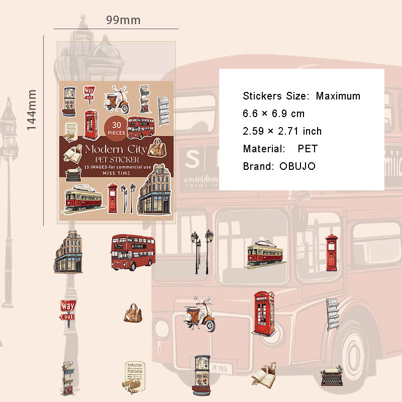 30 Pcs Home Household PET Stickers SGYJ