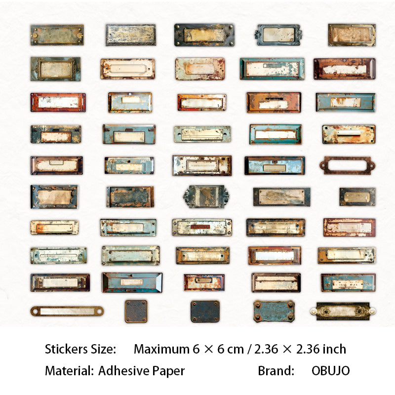 50 Pcs Vintage Metal Gadget Stickers JWJX