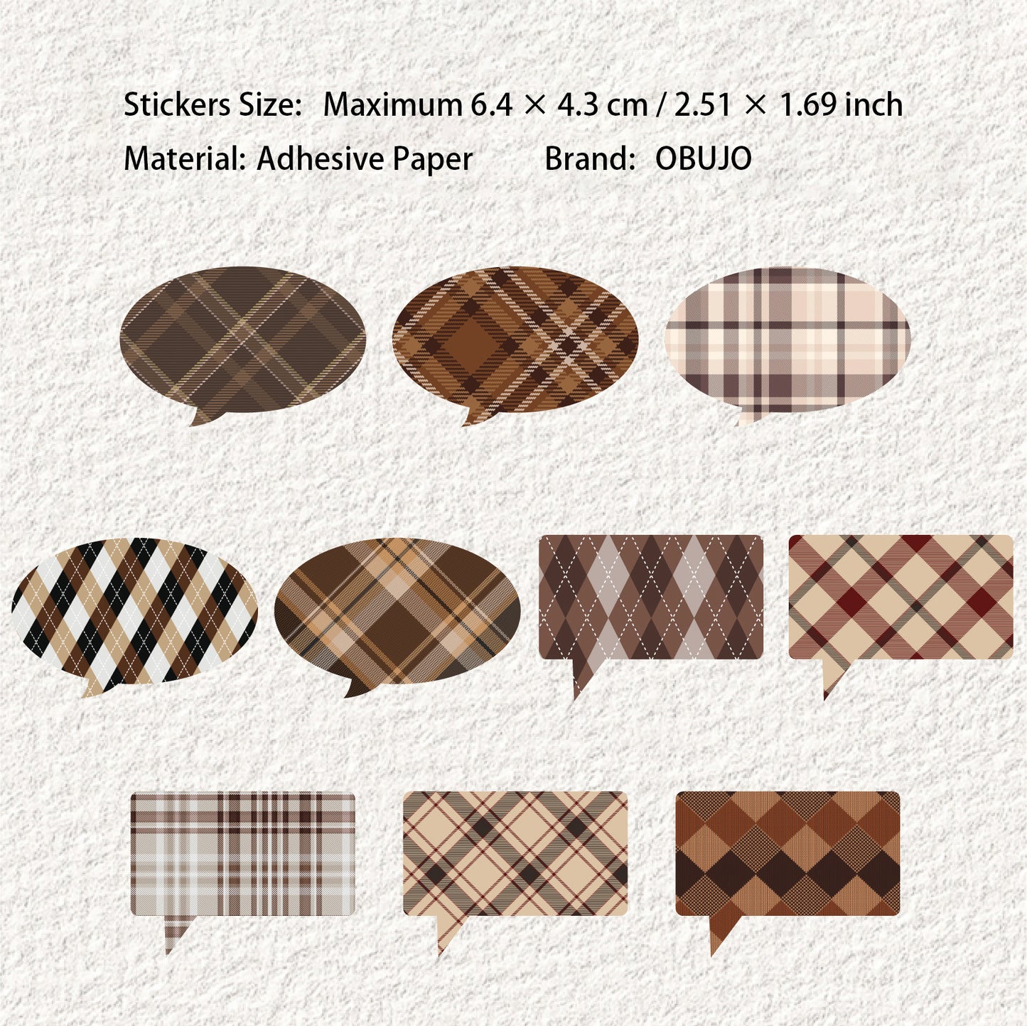 20 Pcs Grid Dialog Journal Stickers DHXL