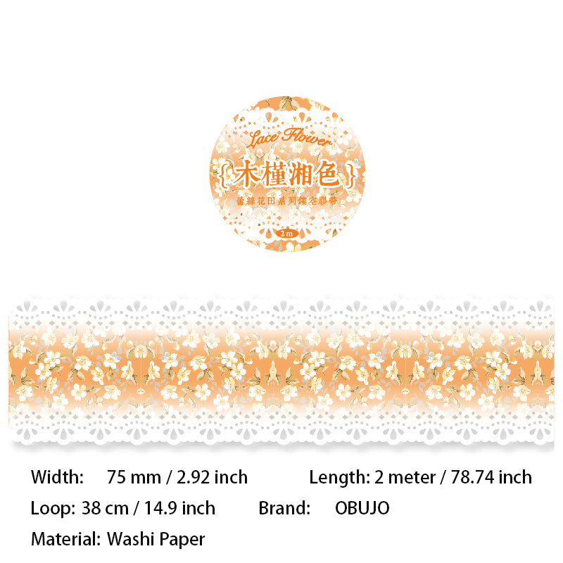 1 Roll Floral Cutout Lace Washi Tape LSHT