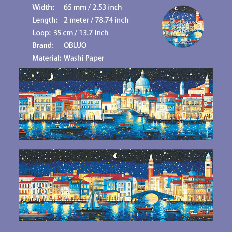 1 Roll Europe Travel Theme Washi Tape OZLR