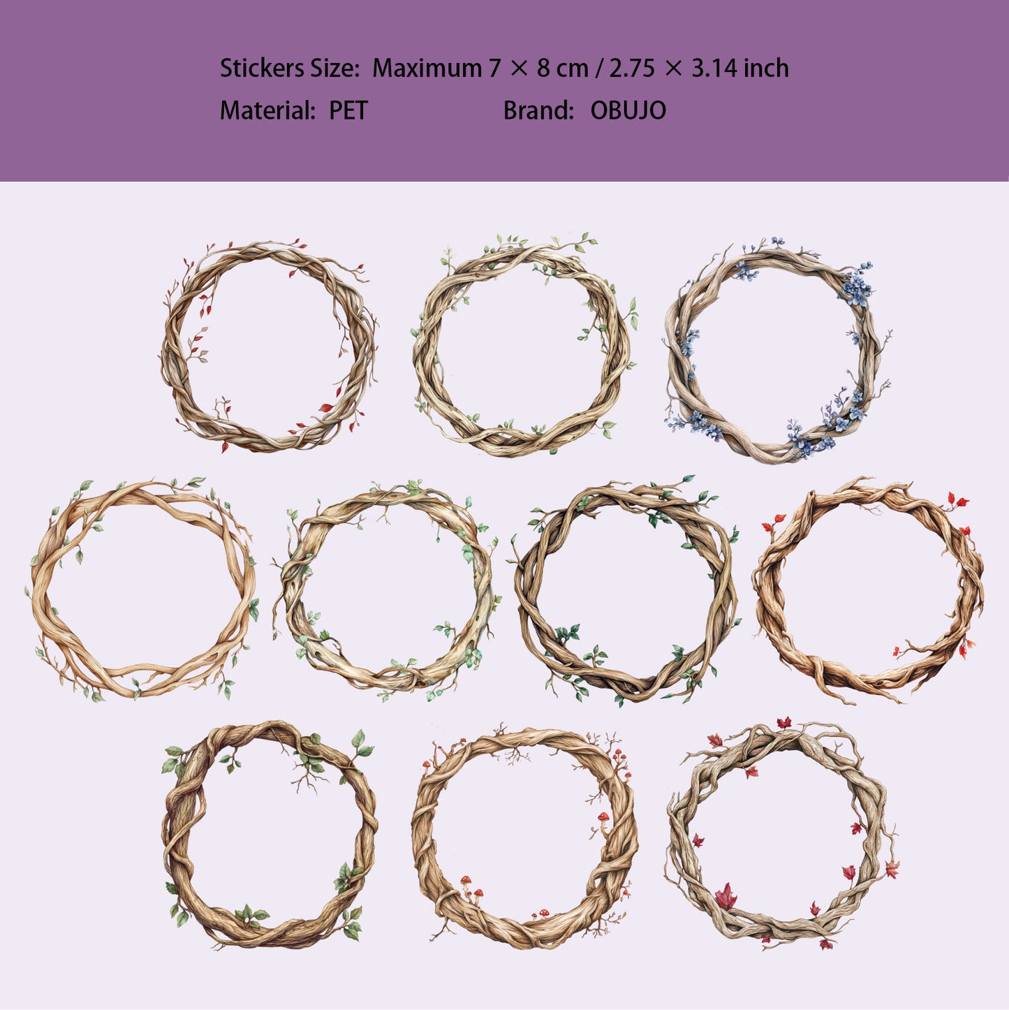 20 Pcs Tree Vine Frame Stickers ZYXL