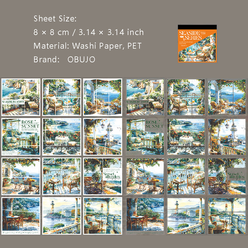 24 Sheets Seaside Town Stickers Book HBXL