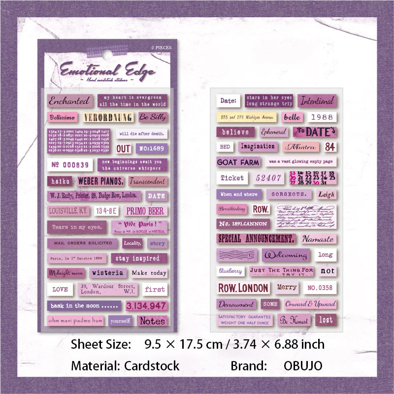 2 Sheets Vintage Journal Stickers QXBY