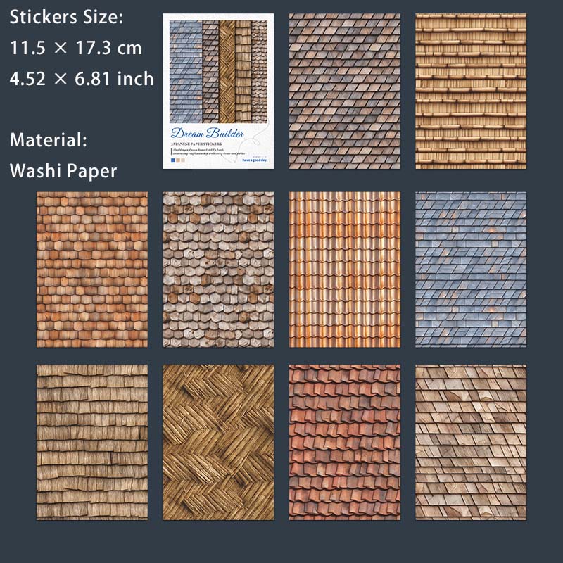 10 Pcs Wall Texture Scrapbook Stickers MXJZS