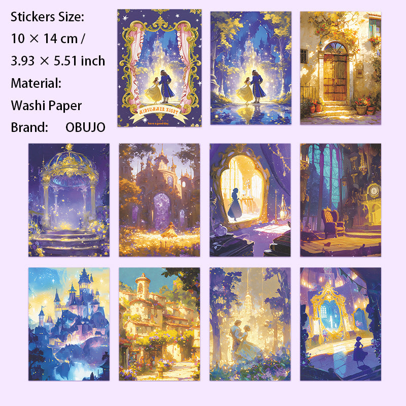10 Pcs Fairy Tale Washi Stickers ZXYZM