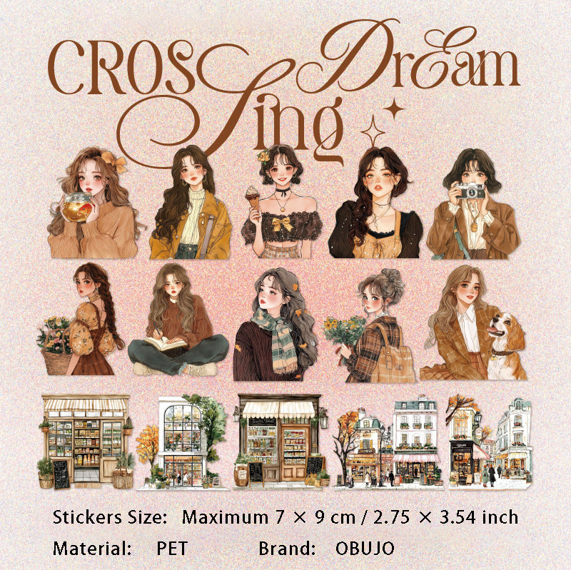 15 Pcs Lifestyle Girl PET Stickers CLDRZ